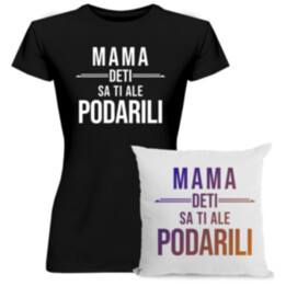 Sada pre mamu - Mama, deti sa ti ale podarili - tričko + vankúš s potlačou