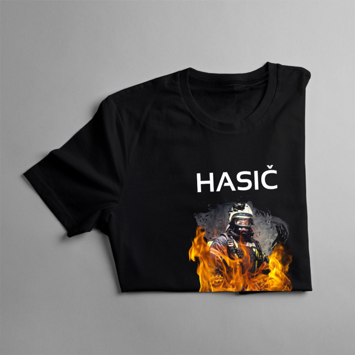 Hasič - poháňaný silou, nabíjaný odvahou - pánske tričko s potlačou