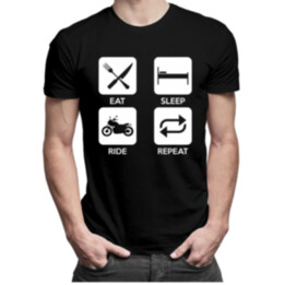 Eat sleep ride repeat  - pánske tričko s potlačou