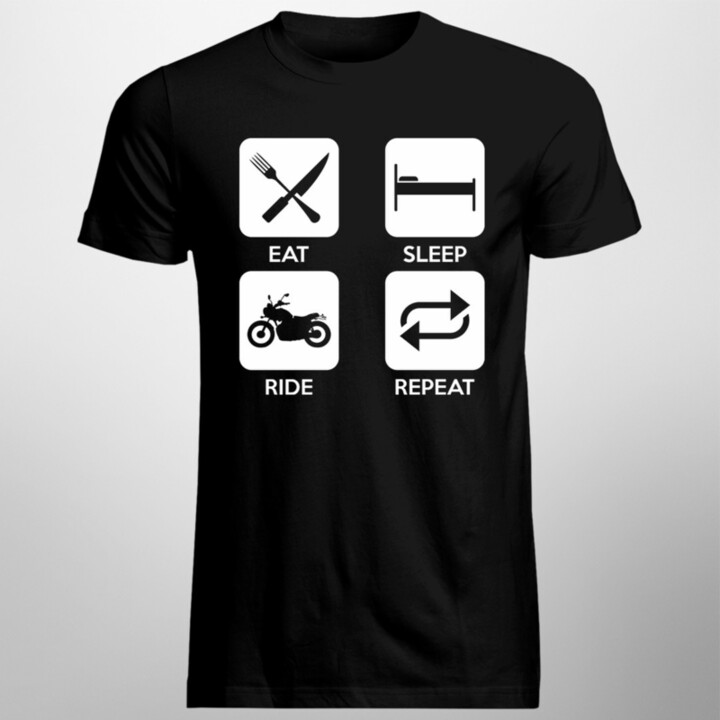 Eat sleep ride repeat  - pánske tričko s potlačou