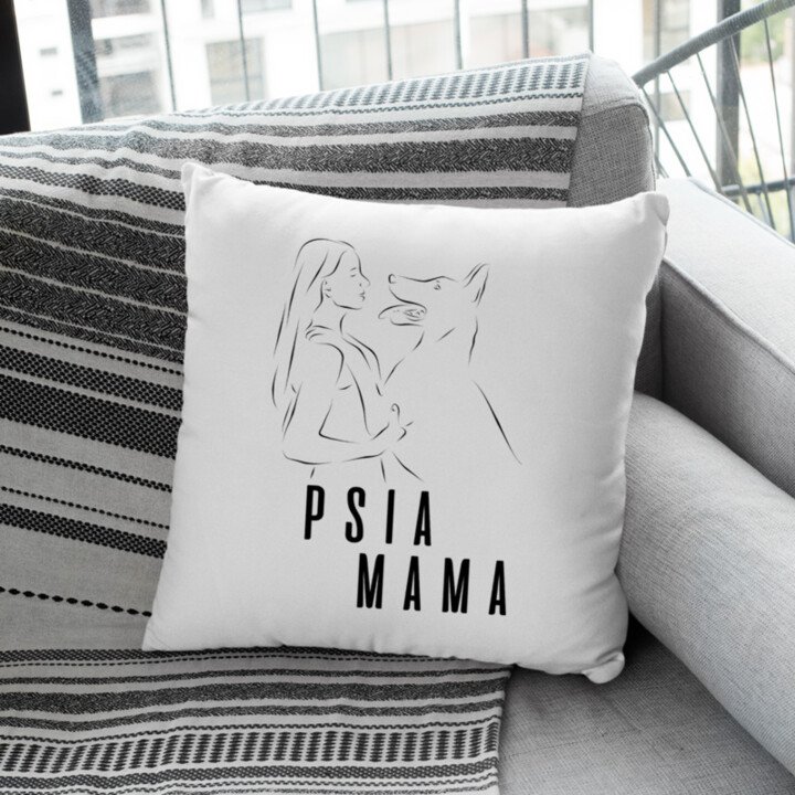 Psia mama - vankúš s potlačou