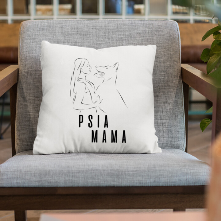 Psia mama - vankúš s potlačou