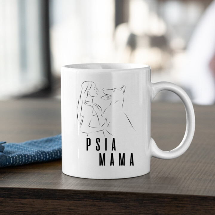 Psia mama - keramický hrnček s potlačou