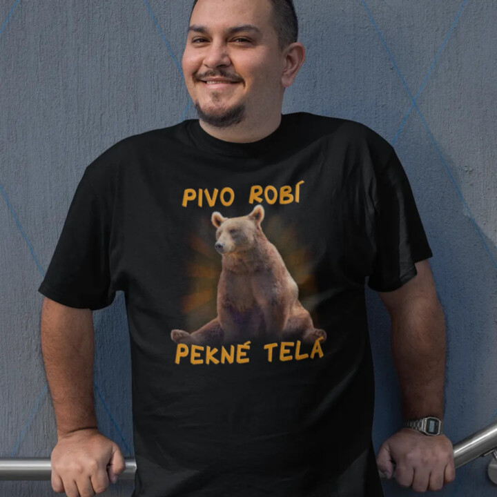 Pivo robí pekné telá v1 - pánske tričko s potlačou