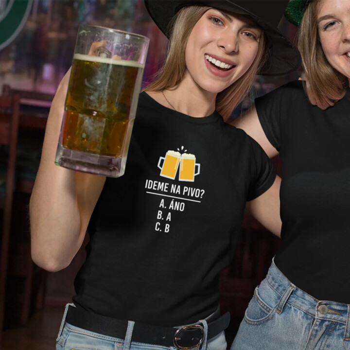 Ideme na pivo? - dámske tričko s potlačou