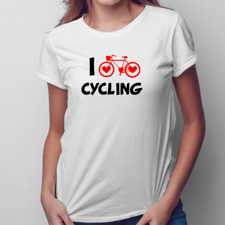 I love cycling -  dámske tričko s potlačou