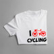 I love cycling -  dámske tričko s potlačou