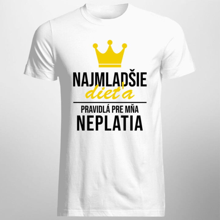 Najmladšie dieťa - pravidlá pre mňa neplatia - pánske tričko s potlačou
