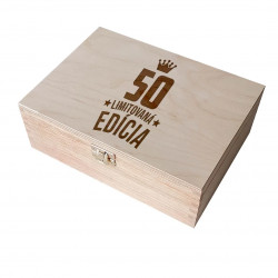 50 rokov Limitovaná edícia - drevený box na čaj s gravírovaním