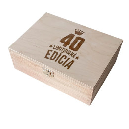 40 rokov Limitovaná edícia - drevený box na čaj s gravírovaním
