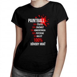 Paintball: 100% dôvody hrať -  dámske tričko s potlačou