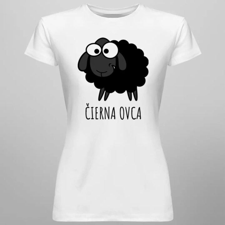 Čierna ovca - dámske tričko s potlačou