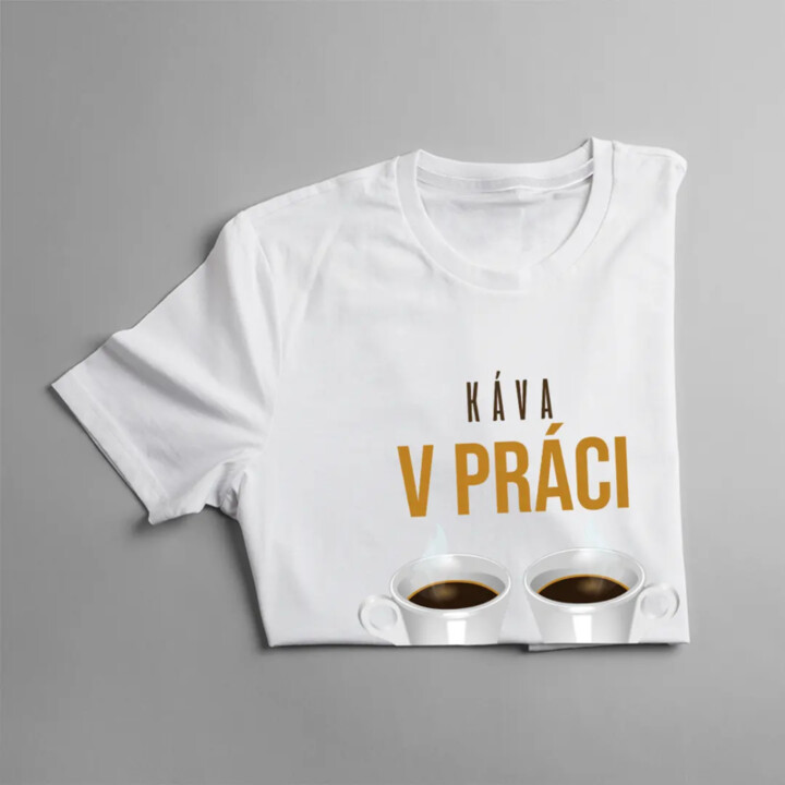 Káva v práci spája ľudí - Pánske tričko s potlačou