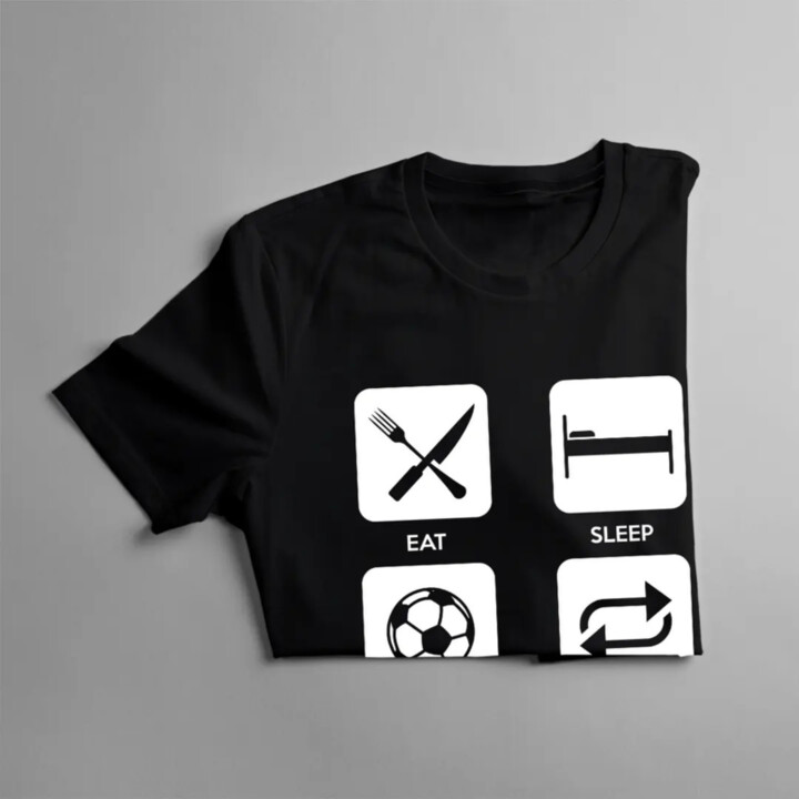 Eat Sleep Football Repeat - pánske tričko s potlačou