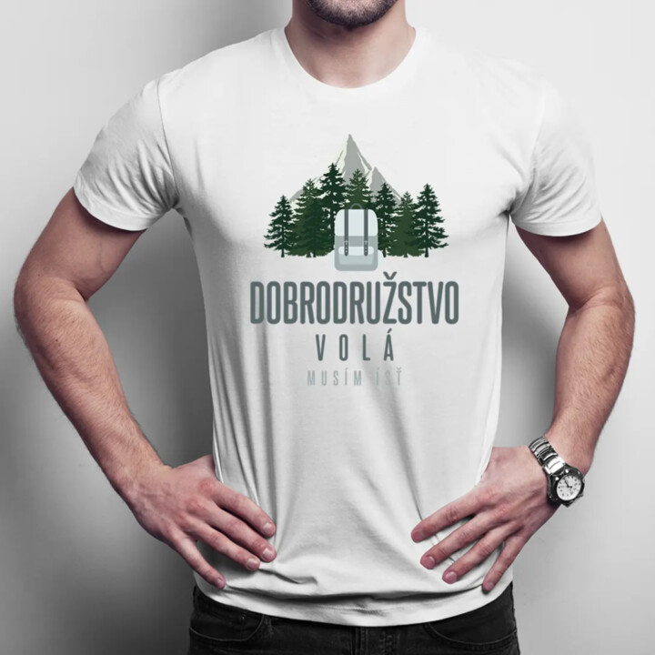 Dobrodružstvo volá, musím ísť - Pánske tričko s potlačou