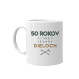 50 rokov a stále v pôvodných dieloch - keramický hrnček s potlačou