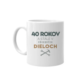 40 rokov a stále v pôvodných dieloch - keramický hrnček s potlačou