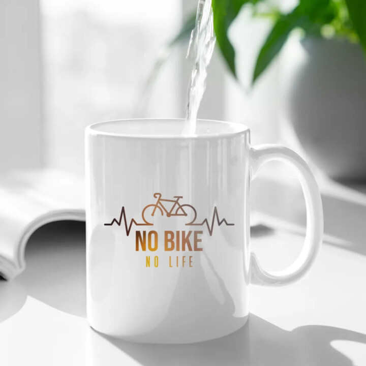 No bike no life - keramický hrnček s potlačou