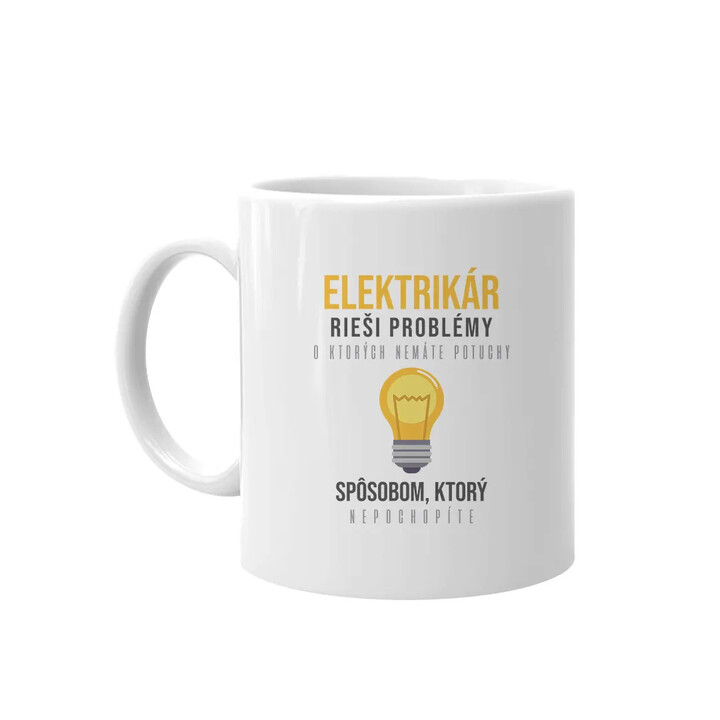 Elektrikár rieši problémy - keramický hrnček s potlačou