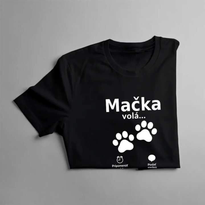 Mačka volá - musím ísť - Pánske tričko s potlačou