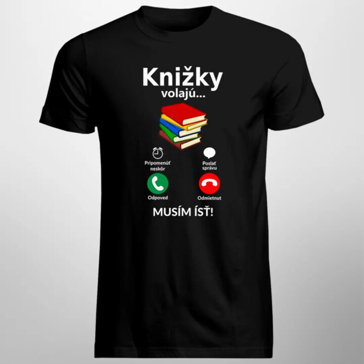 Knižky volajú - musím ísť - Pánske tričko s potlačou