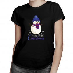 Merry Christmas - snehuliak - dámske tričko s potlačou