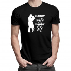 Happy wife happy life - pánske tričko s potlačou