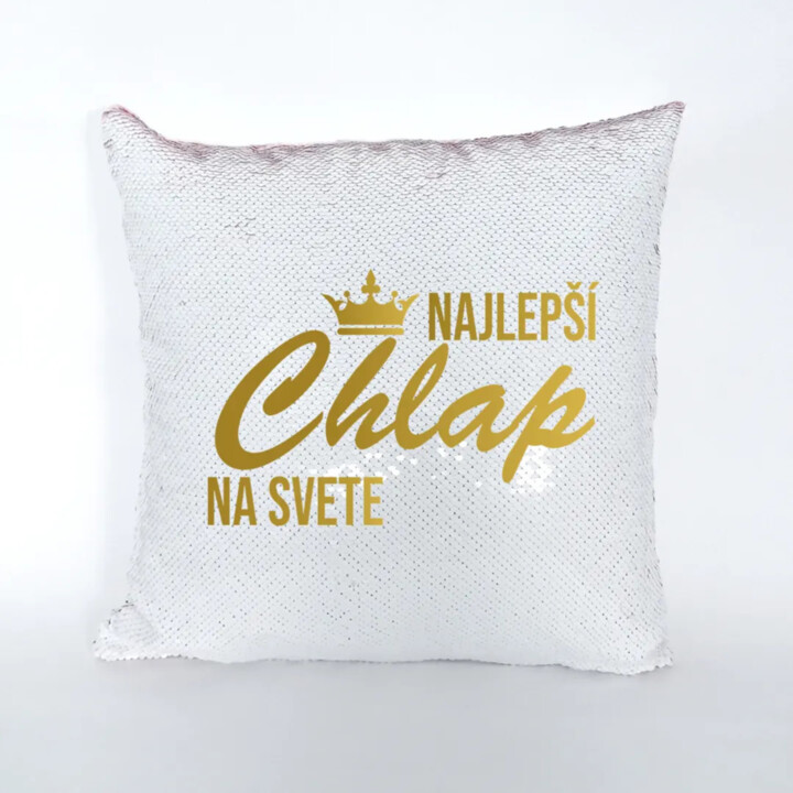 Najlepší chlap na svete - vankúš s flitrami
