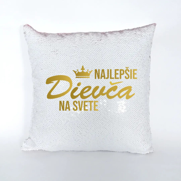 Najlepšie dievča na svete - vankúš s flitrami