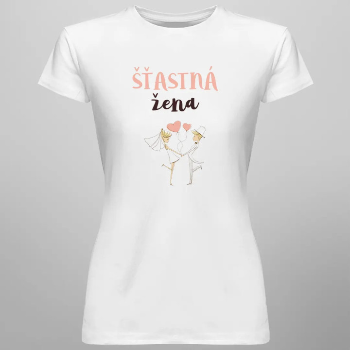 Šťastná žena - dámske tričko s potlačou