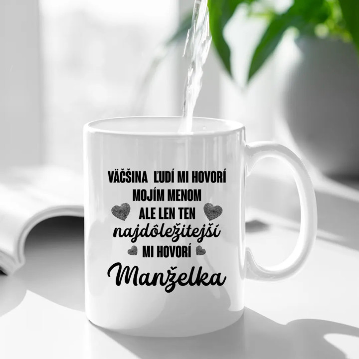 Väčšina ľudí mi hovorí mojím menom - keramický hrnček s potlačou