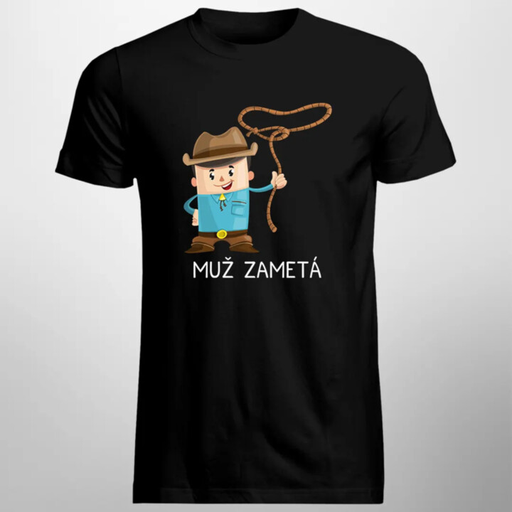 Muž zametá - pánske tričko s potlačou