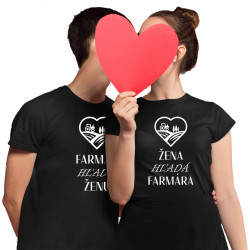 Sada pre páry - Farmár hľadá ženu / Žena hľadá farmára - tričko s potlačou