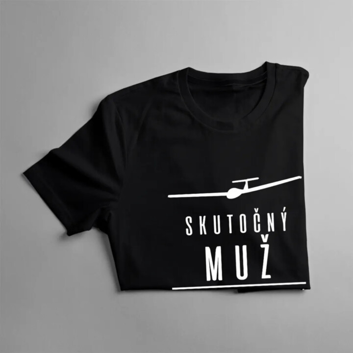 Skutočný můž lieta bez motora - pánske tričko s potlačou
