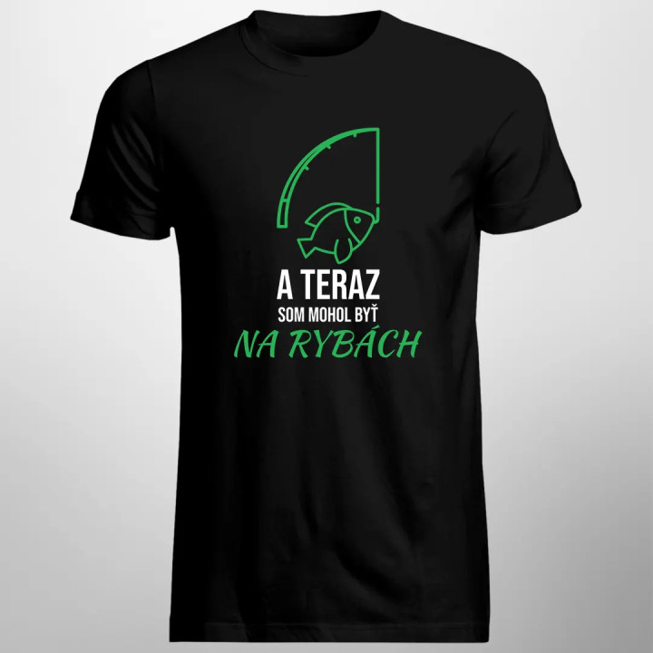 A teraz som mohol byť na rybách - pánske tričko s potlačou