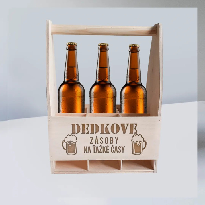 Dedkove zásoby na ťažké časy - drevený nosič