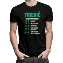 Triedič - hodinová sadzba - pánske tričko s potlačou