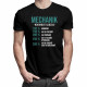 Mechanik hodinová sadzba - percentá - pánske tričko s potlačou