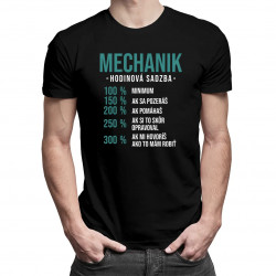 Mechanik hodinová sadzba - percentá - pánske tričko s potlačou