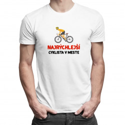Najrýchlejší cyklista v meste - pánske tričko s potlačou