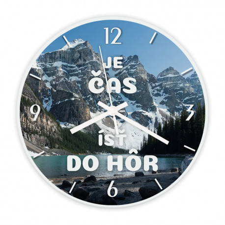 Je čas ísť do hôr - sklenené nástenné hodiny s potlačou