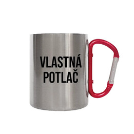 Kovový hrnček s karabínou s vlastnou potlačou