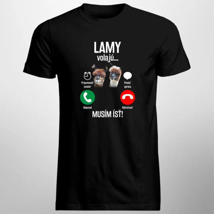 Lamy volajú, musím ísť - pánske tričko s potlačou
