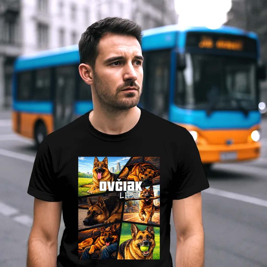 Ovčiak Life - pánske tričko s potlačou