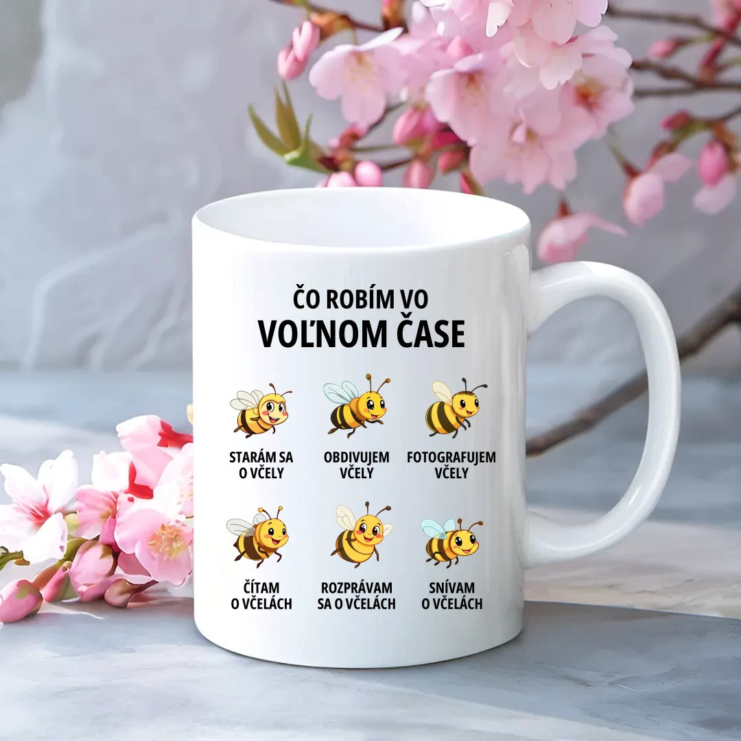 Čo robím vo voľnom čase - včely - keramický hrnček s potlačou