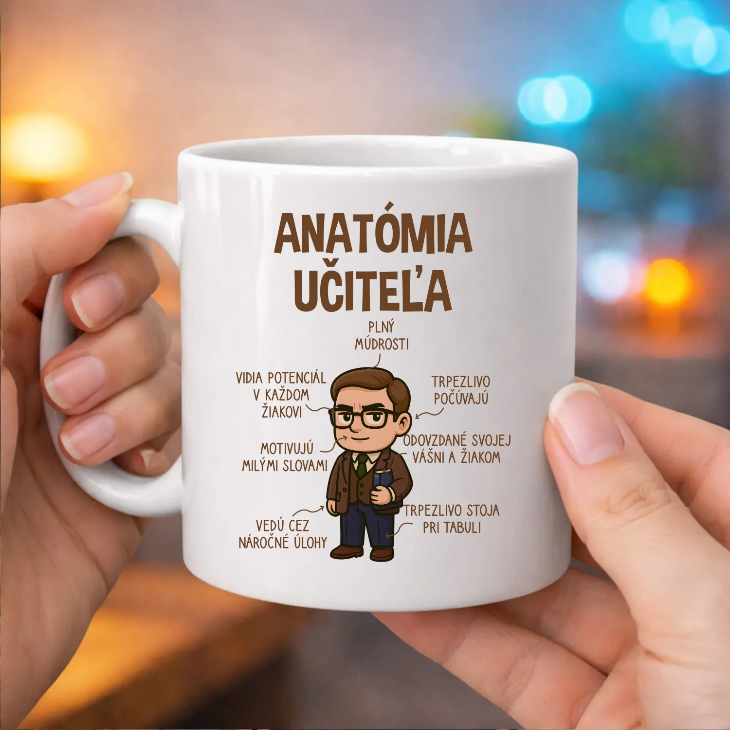 Anatómia učiteľa - keramický hrnček s potlačou
