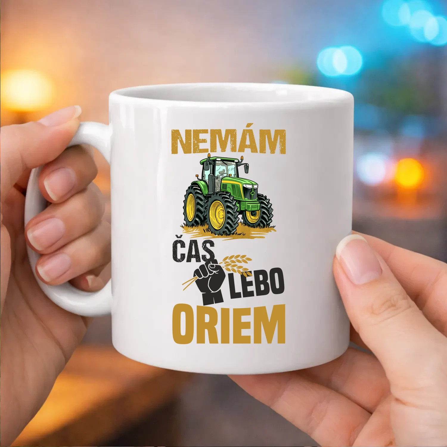 Nemám čas, lebo oriem - keramický hrnček s potlačou