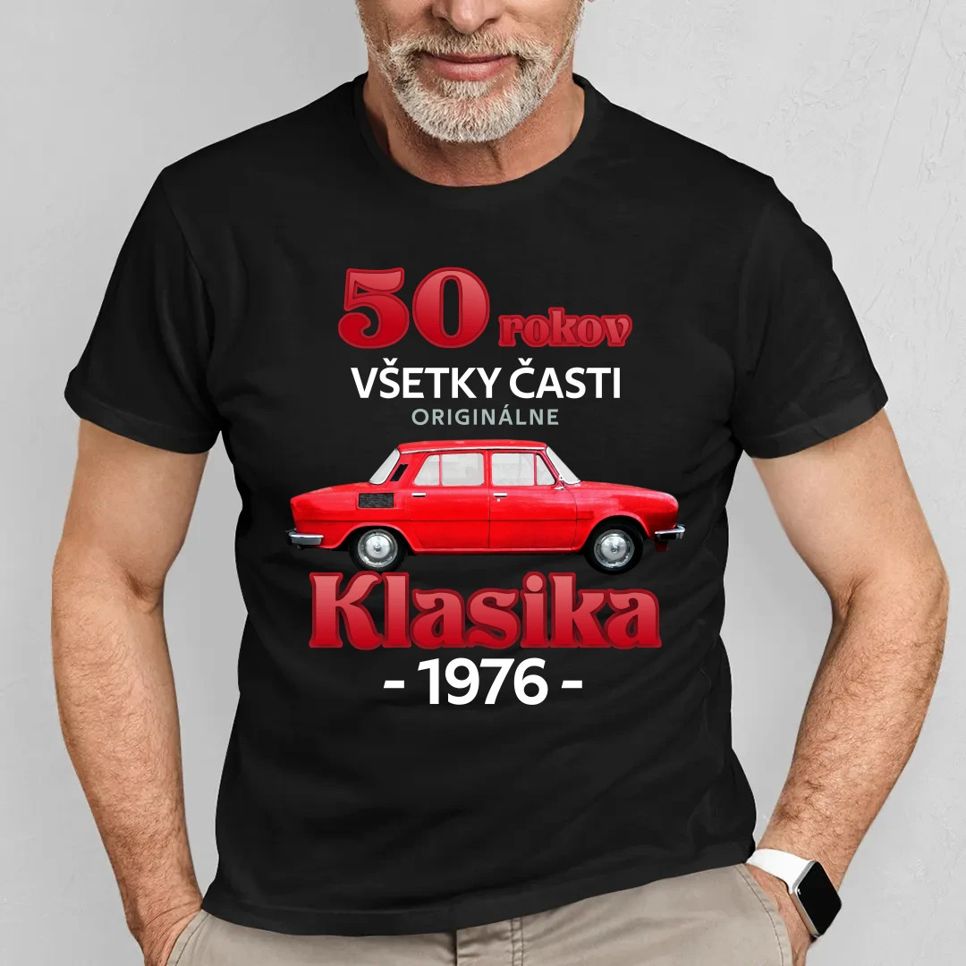 50 rokov - všetky časti originálne - Klasika 1976 - pánske tričko s potlačou